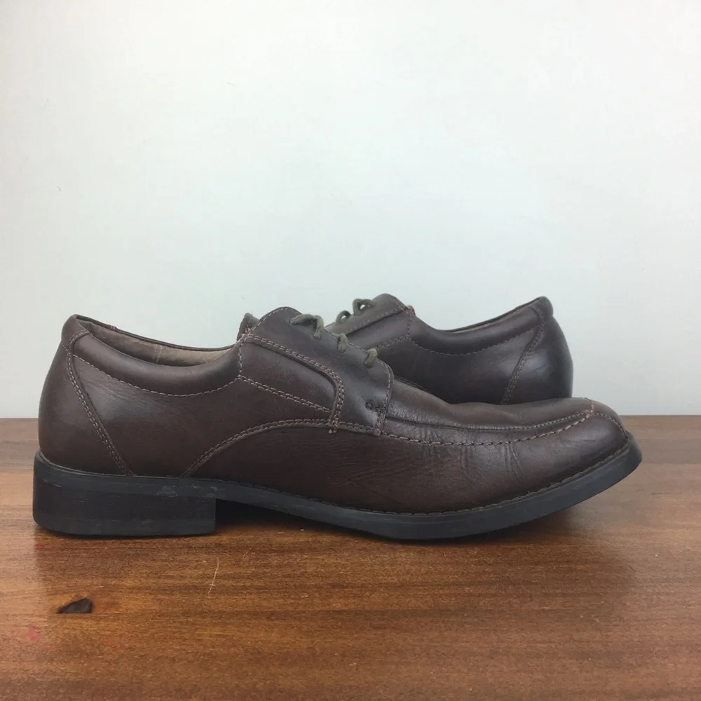 Fratelli Select Men’s Dress Shoes Almond Toe Size 9M Brown Genuine Leather.